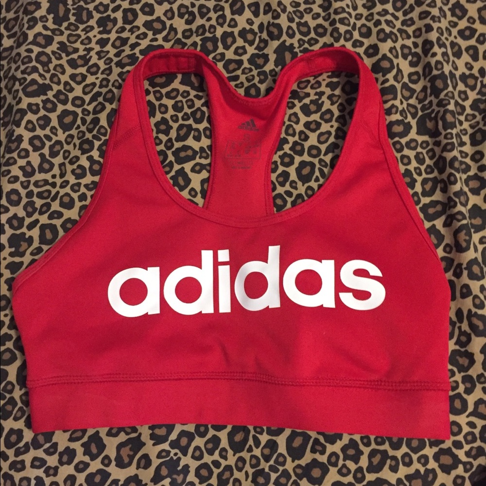 Red Logo Climalite Sports Bra